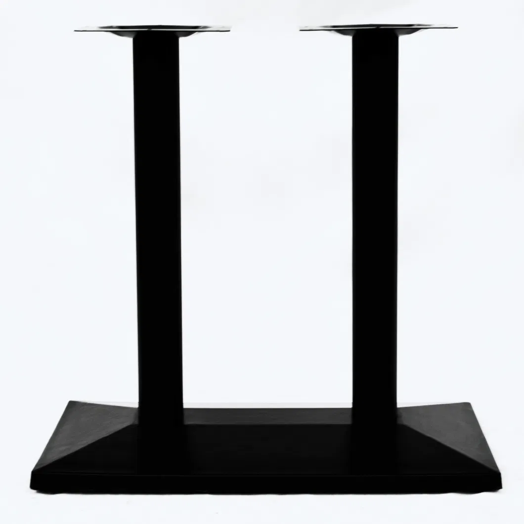 Square Black Metal Customized 2 Table Legs Frame Bottom Metal Table Base