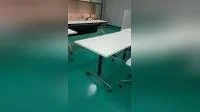 Base moderna da mesa de centro em tubo de alumínio preto com tampo em MDF branco